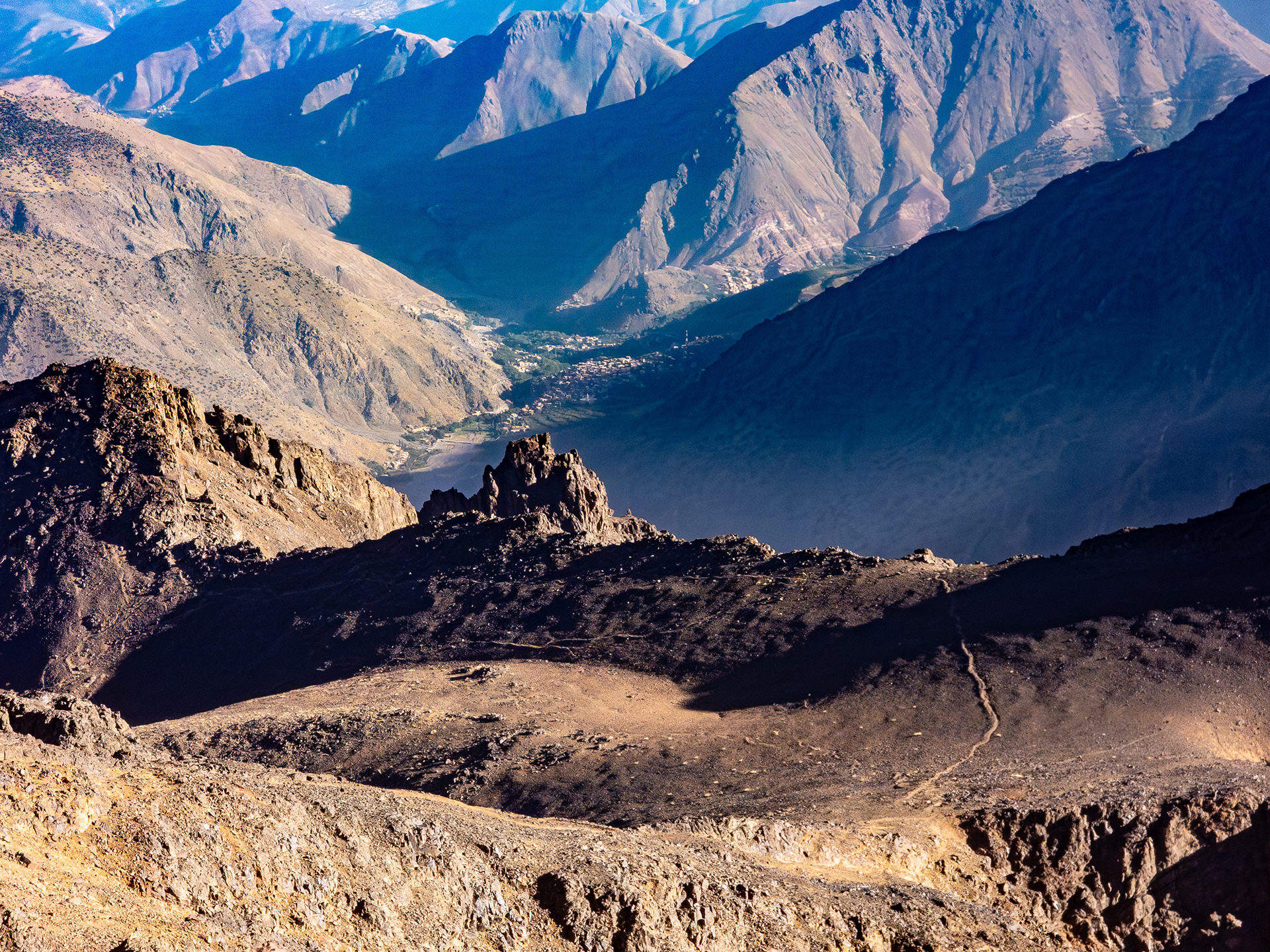 Imlil fra toppen av Jbel Toubkal