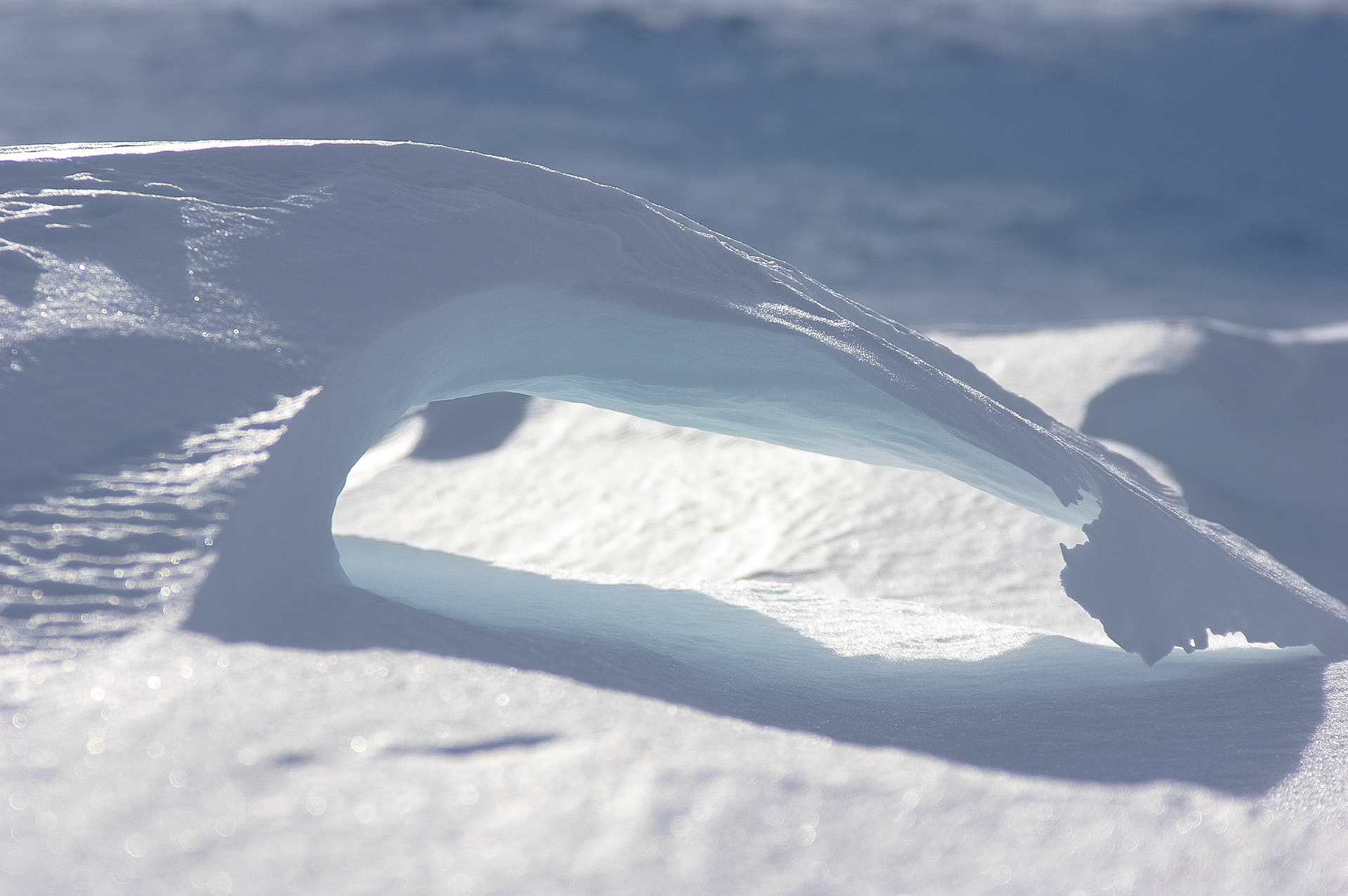 Vindpåvirket snø på Blåøret