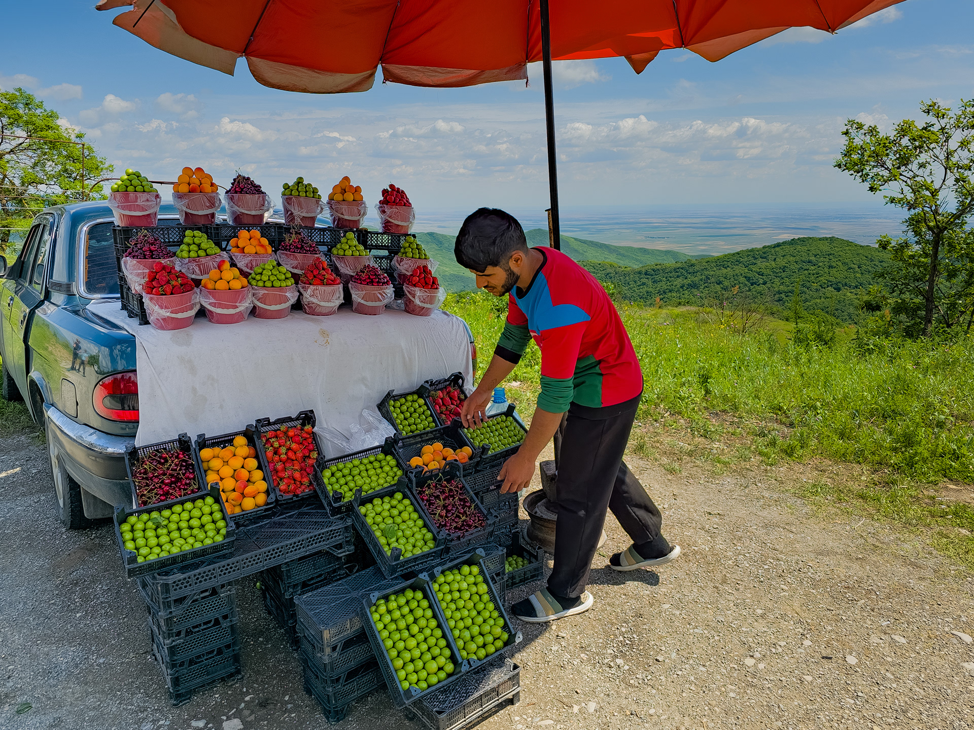 Fruktselger langs veien