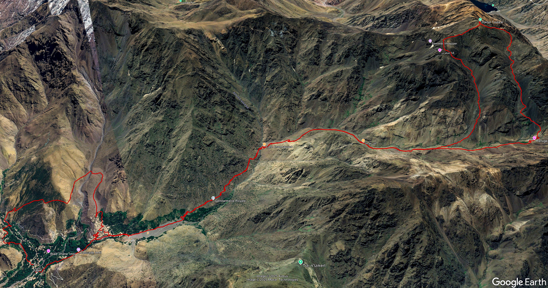 Sporet på Google earth