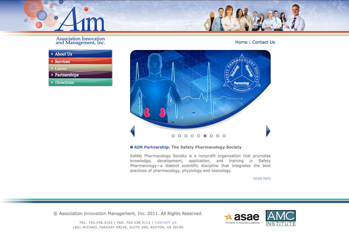 I redesigned AIM's website, incorporating more interactivity and dynamic elements.