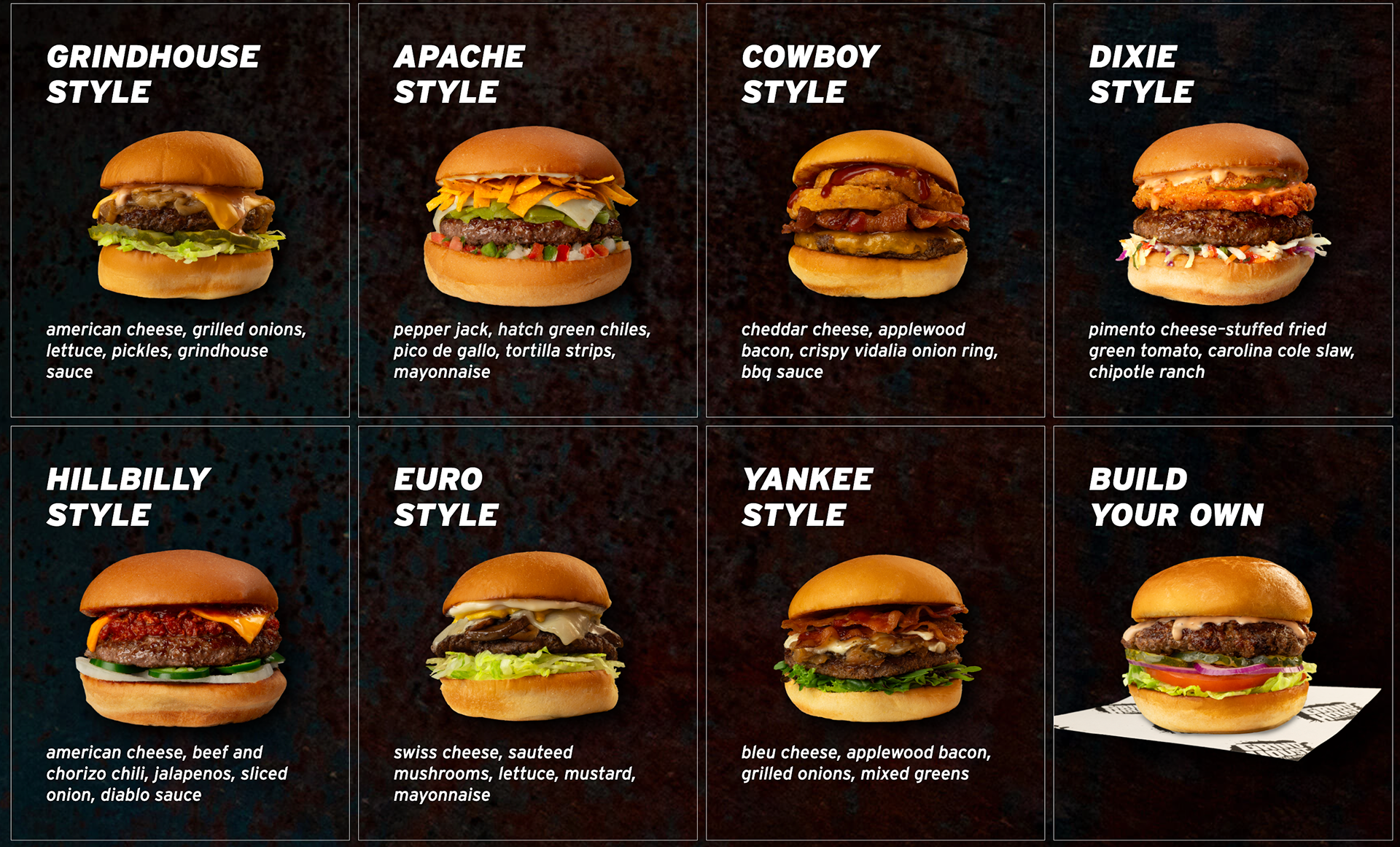 Grindhouse burgers food stylist on their website 2025