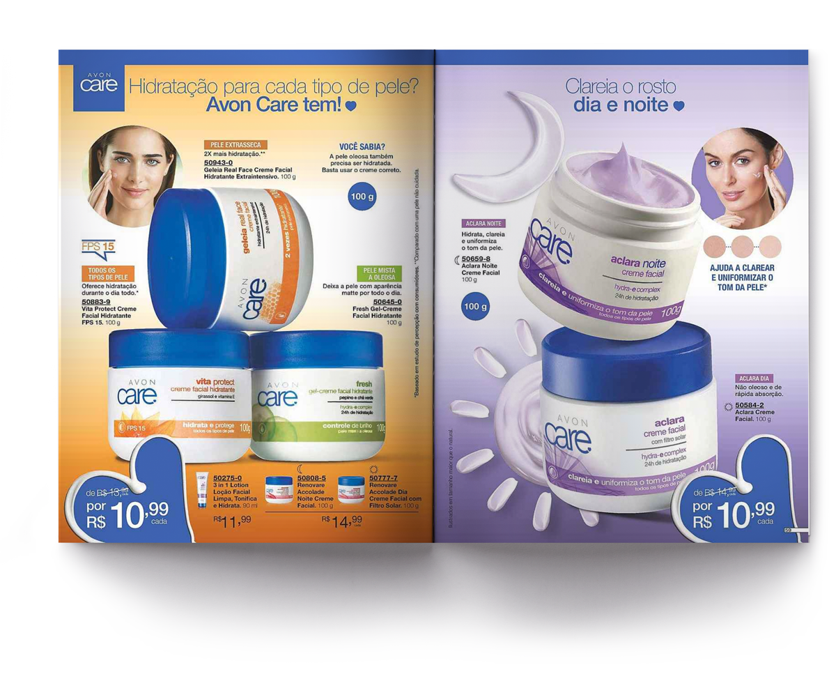 Creme Facial c/ Filtro Solar - Avon Care - Aclara Noite 100g em