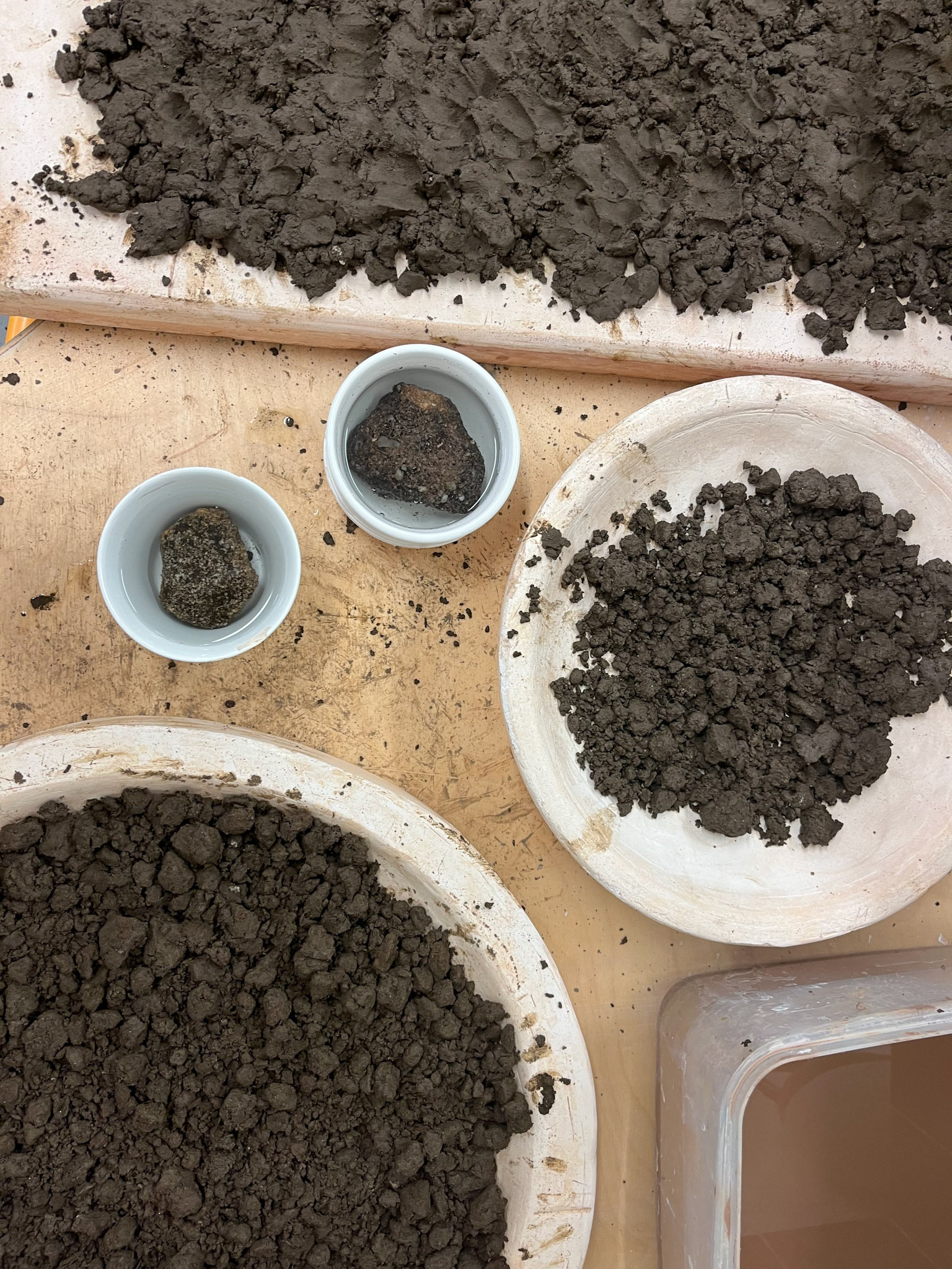 Finding large rocks- soaking to remove clay