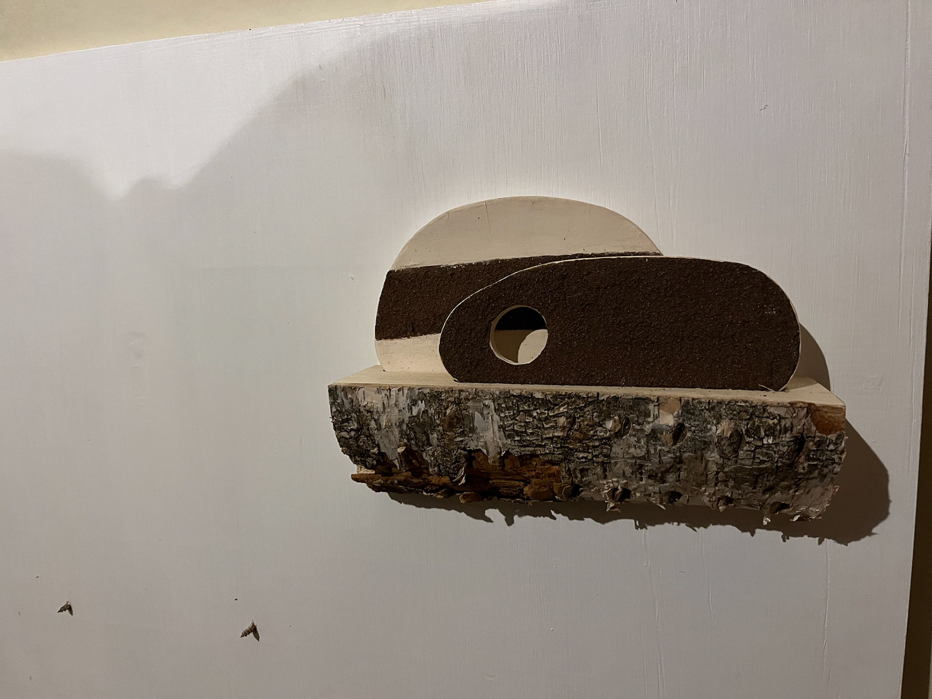 Attaching the shelves by nails screwed from the back of the board