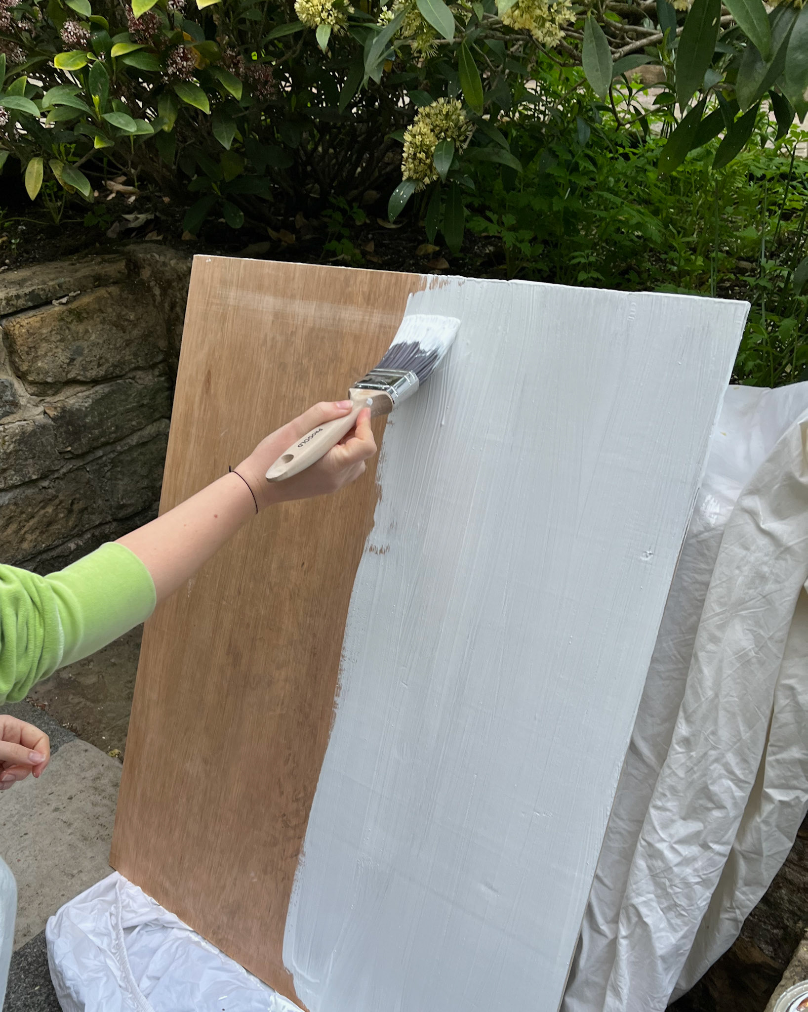 Painting plywood board