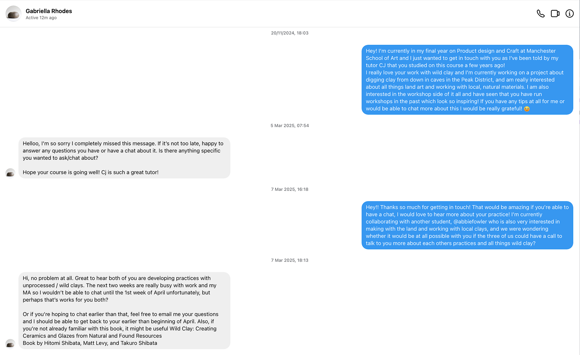 Conversation with Gabriella Rhodes