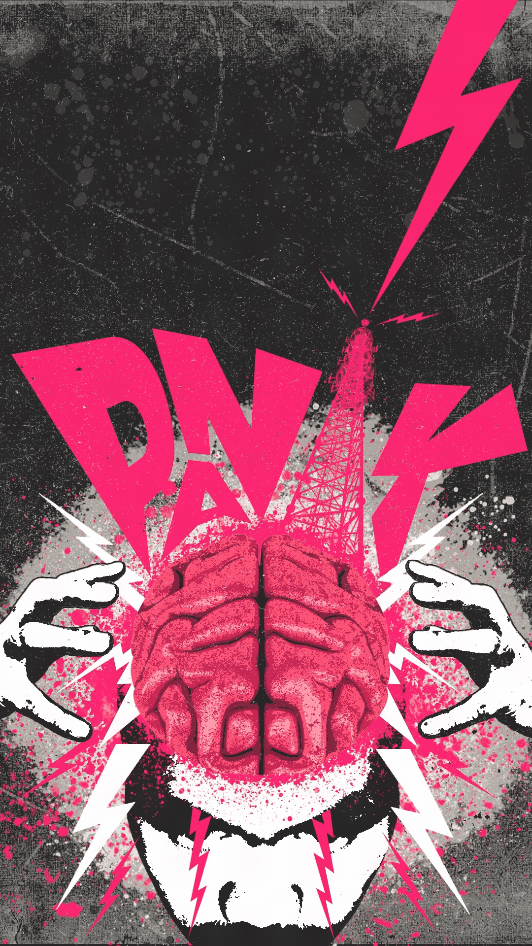 Poster Design of a Brain with a Cell Tower