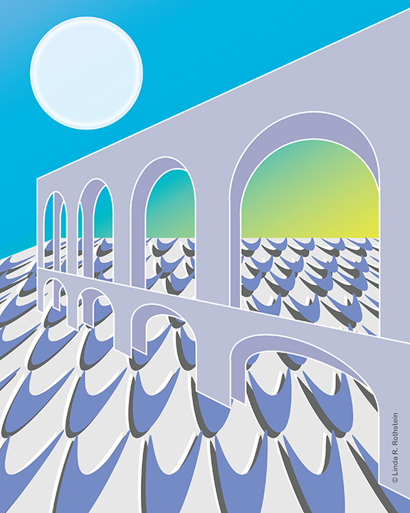 Long Shadows in Rio Under Arco da Lapa - Digital Giclée Print