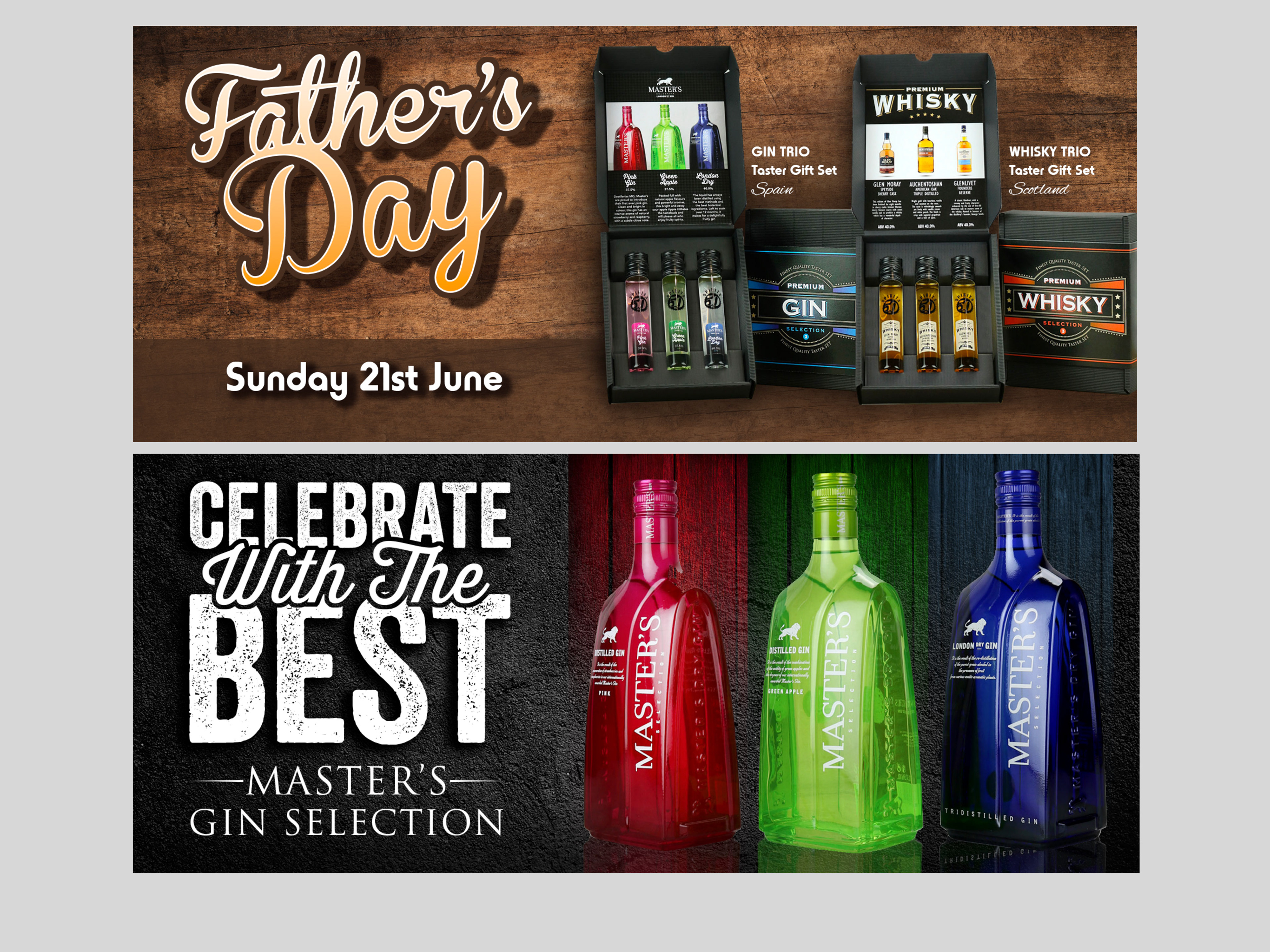 Banners created to promote products on the website homepage 