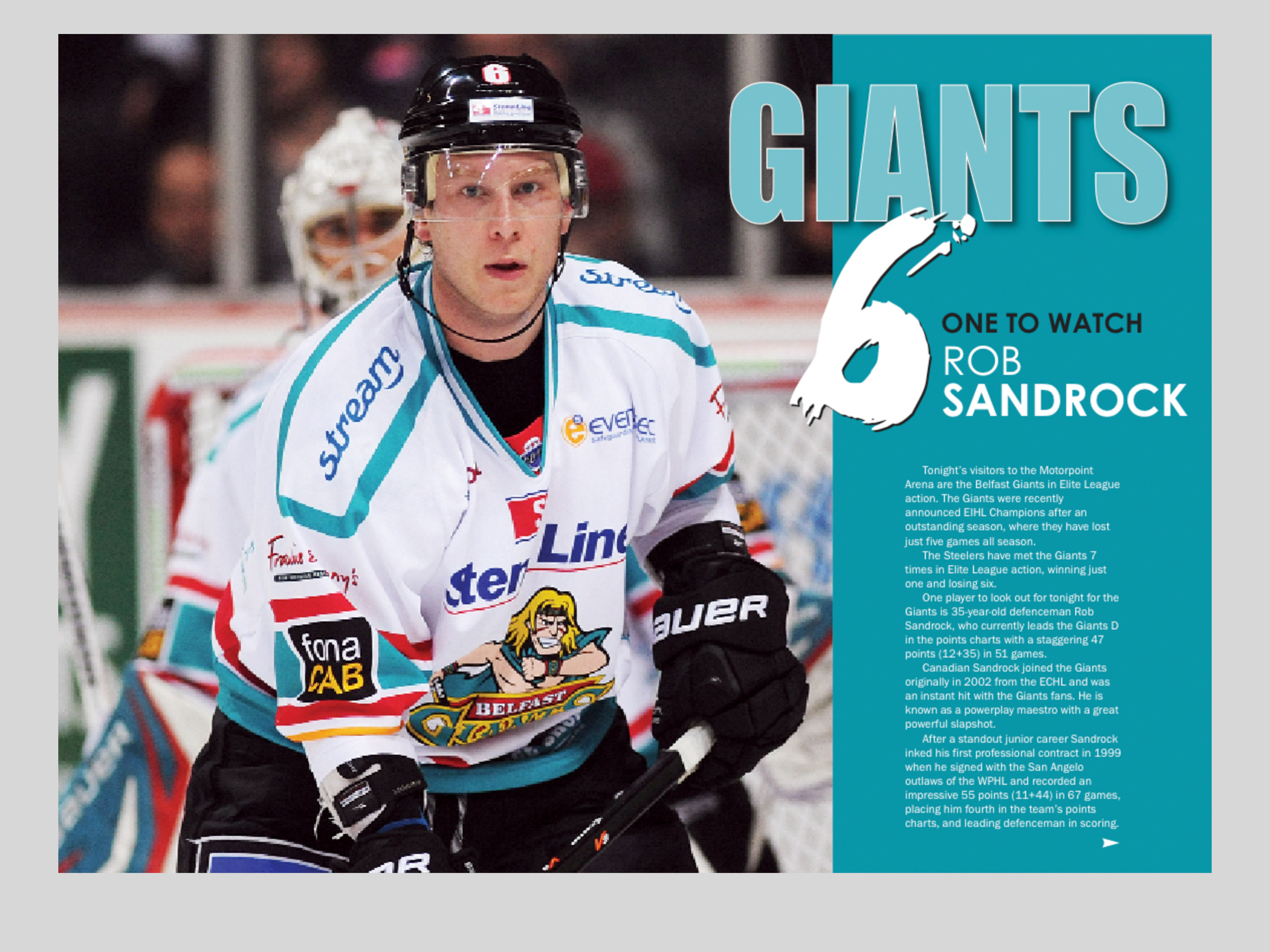 Devils double page programme article