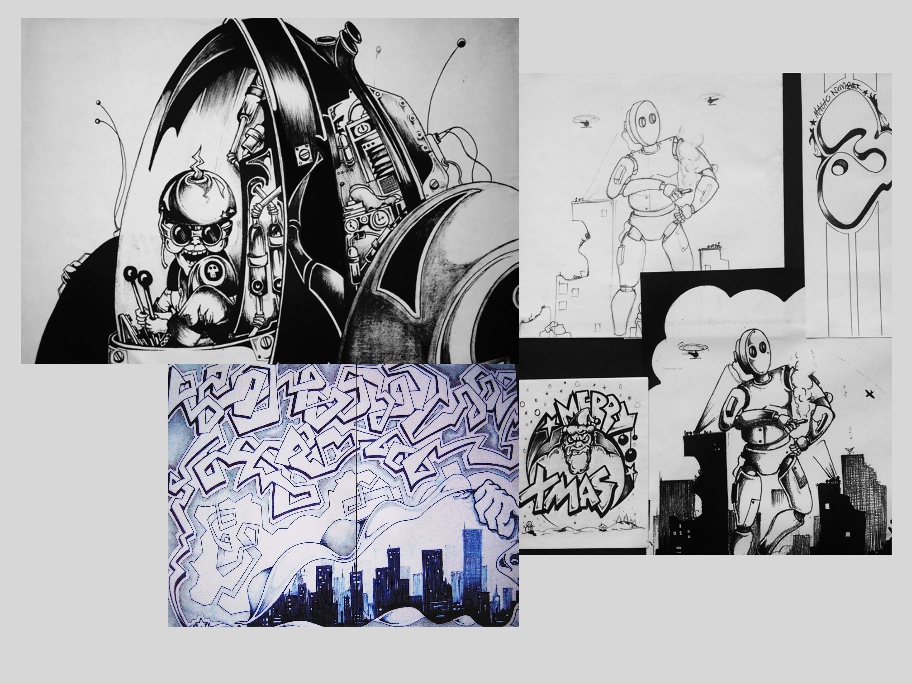 Artwork created using pens, pencils, sharpies and my imagination!