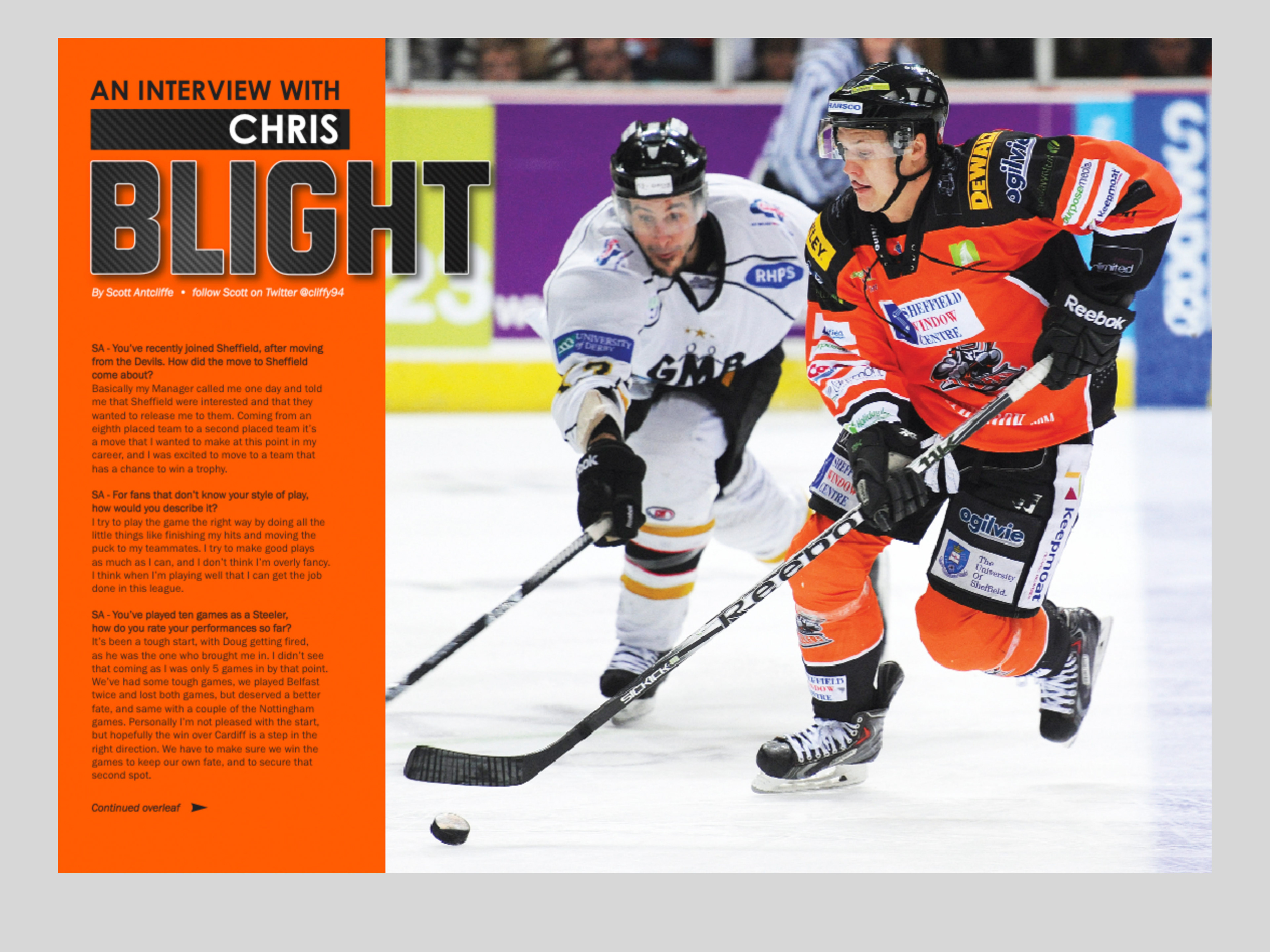 Steelers double page programme article