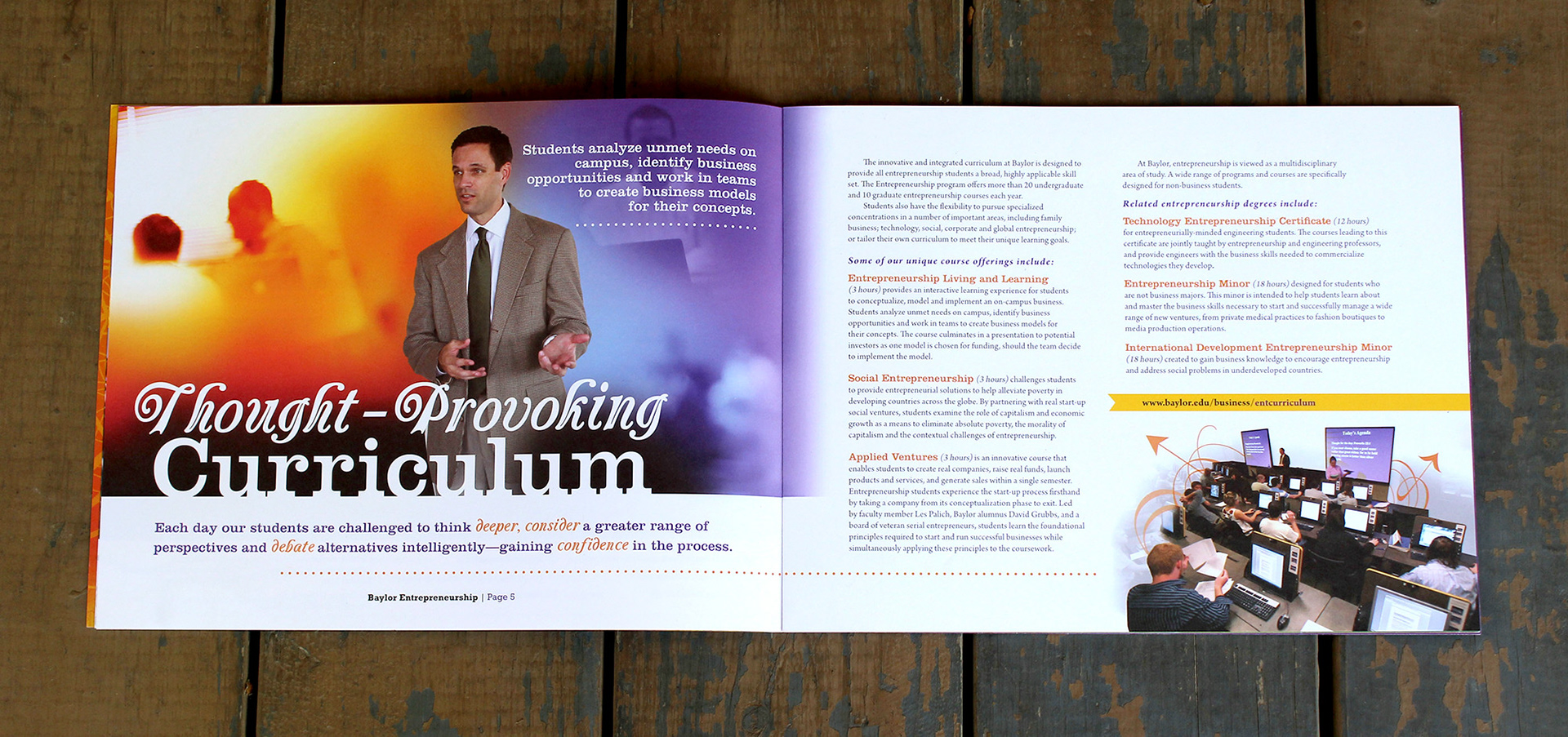 Entrepreneurship Viewbook, Client: Baylor Business, Art Direction: Patrick Pollei