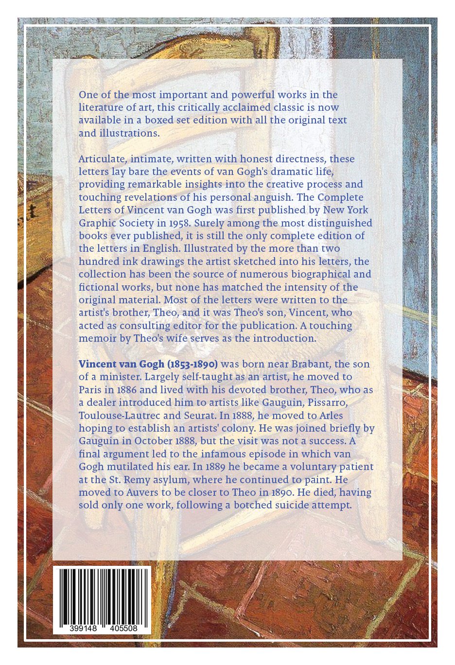 "Vincent Van Gogh: The Complete Letters" Back Cover