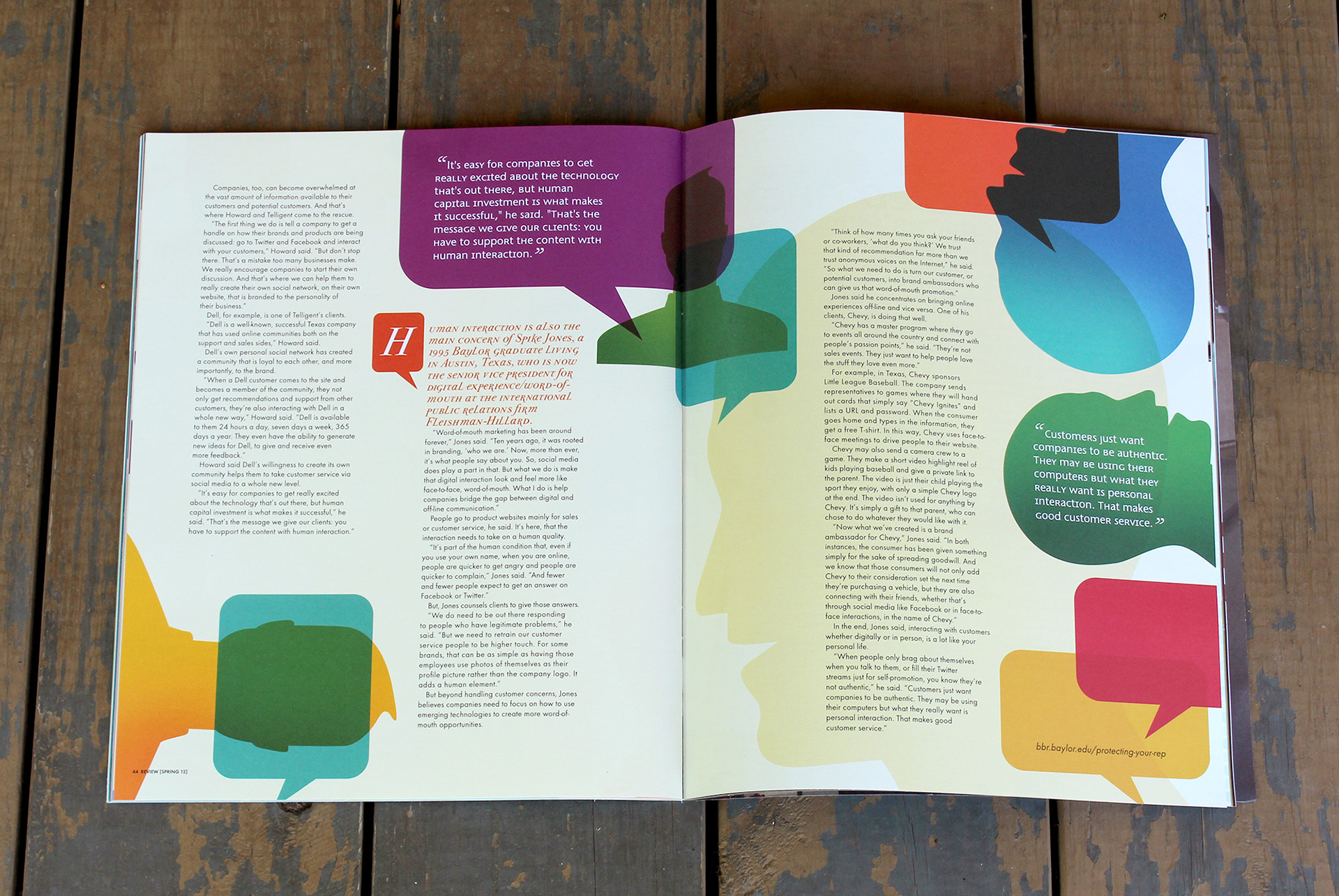 "Baylor Business Review" Spring 2012 article design, Client: Baylor Business, Art Direction: Patrick Pollei