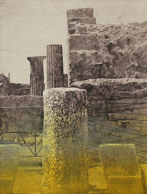 "Site XLIII," Paper lithography, monotype, and graphite, 13 x 10 in., 2018