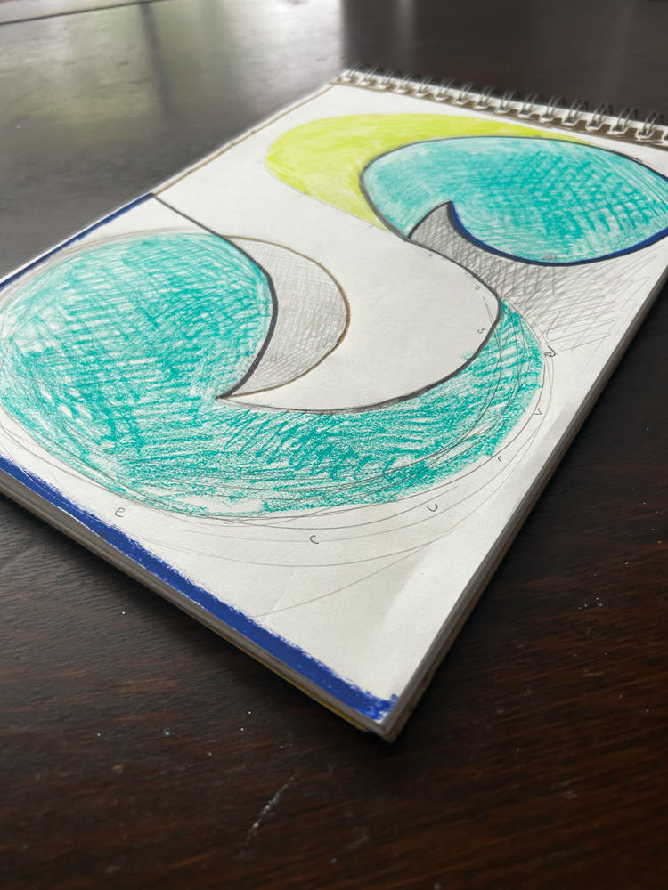 Ligature, Colored pencil, sharpie and graphite on paper, 2026