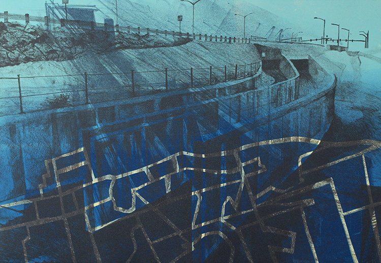 "Site XLVII," Lithography, monotype, and silkscreen, 14 x 20 in., 2018