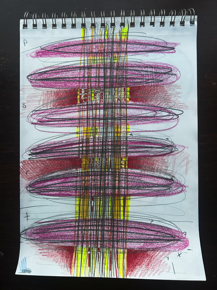 Portals, Colored pencil and graphite on paper, 2026