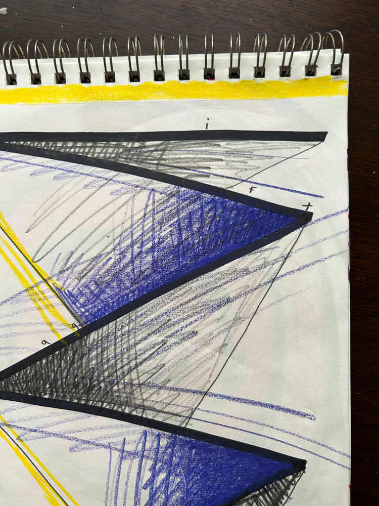Lift (detail), Colored pencil, sharpie and graphite on paper, 2026
