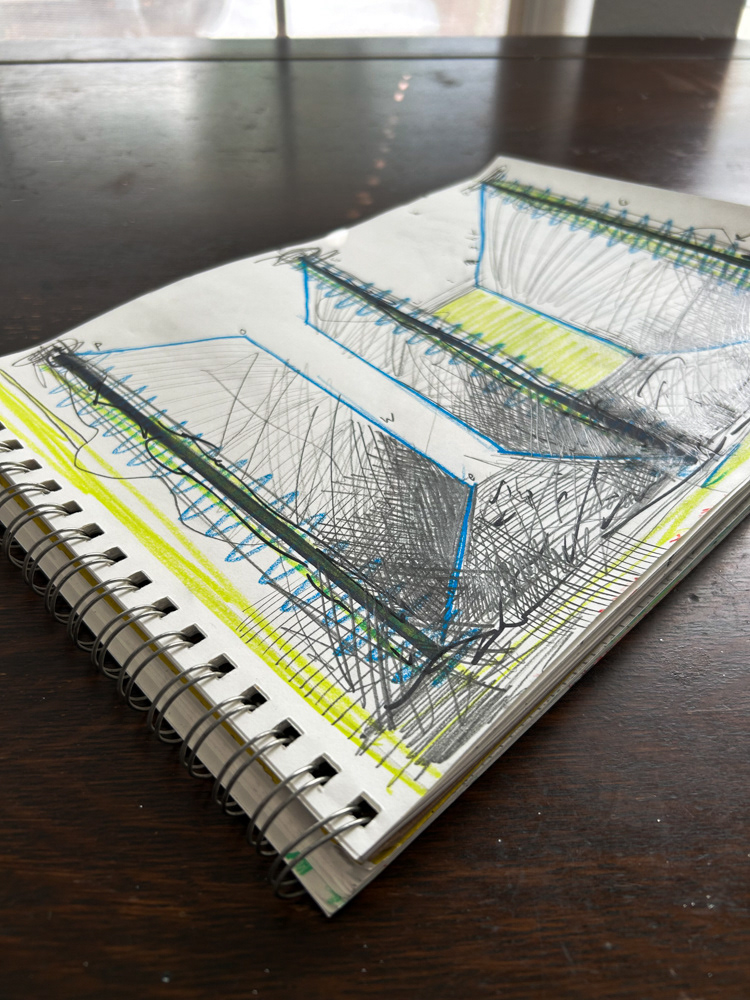 Shock, Colored pencil, sharpie and graphite on paper, 2026