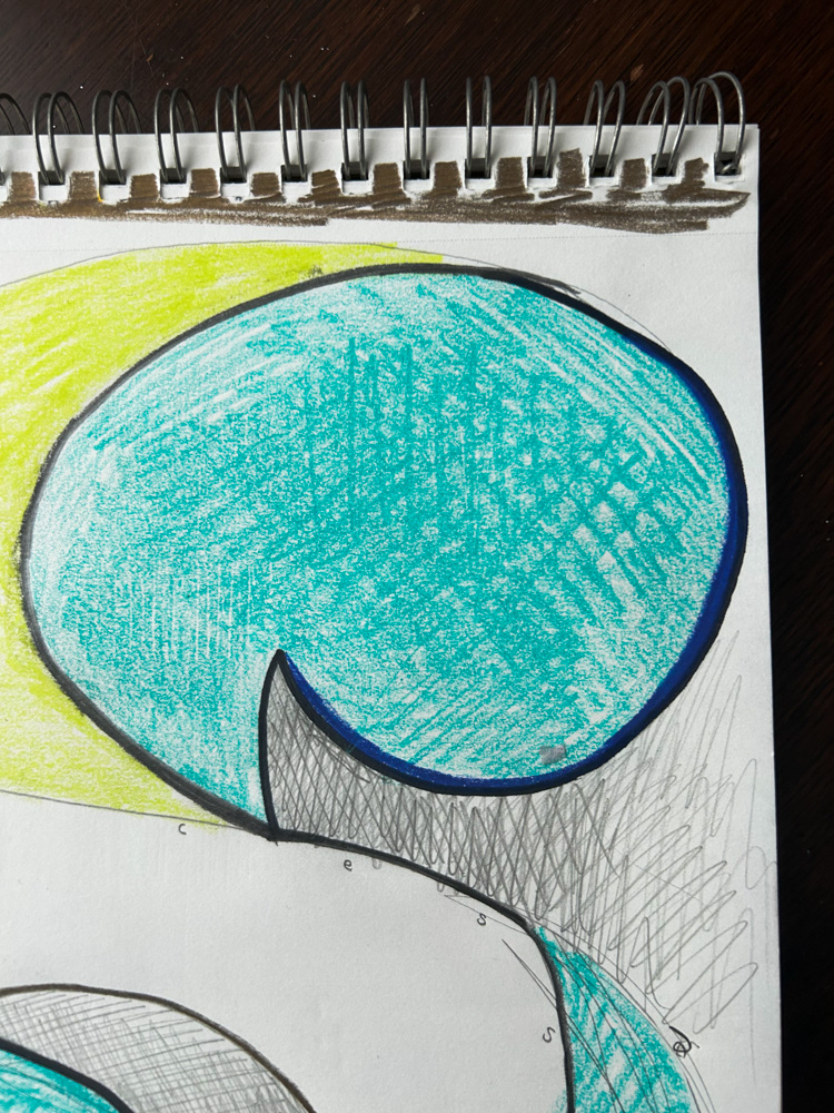 Ligature (detail), Colored pencil, sharpie and graphite on paper, 2026