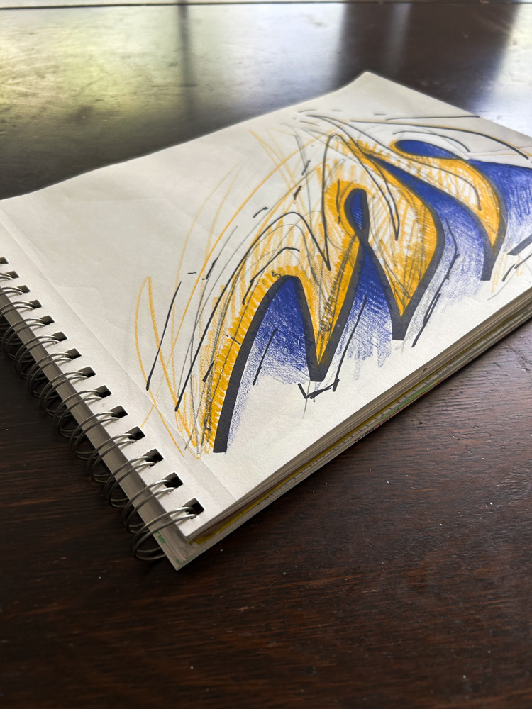 RIse, Colored pencil, sharpie and graphite on paper, 2026