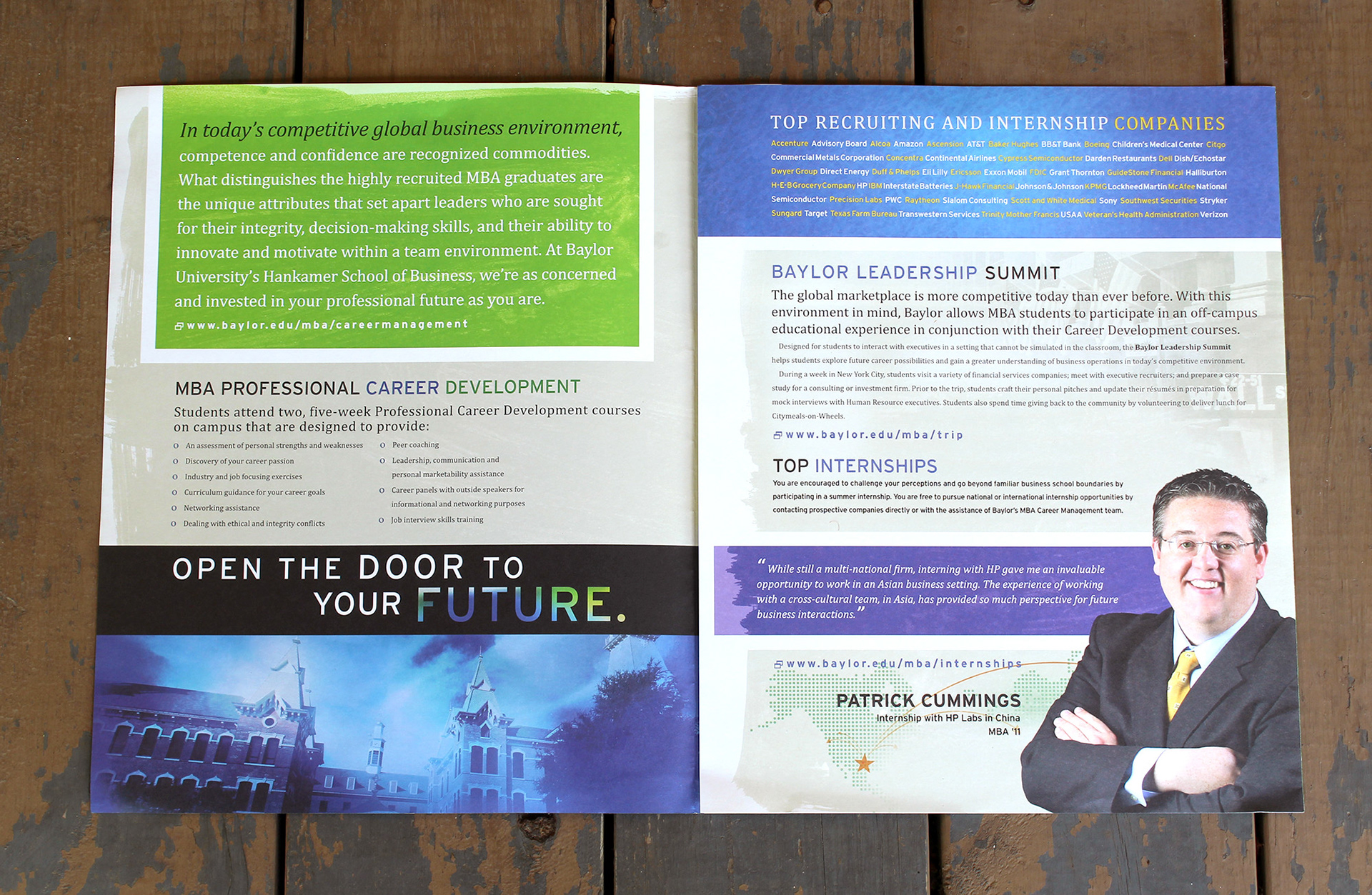 MBA Career Management Pamphlet, Client: Baylor Business, Art Direction: Patrick Pollei