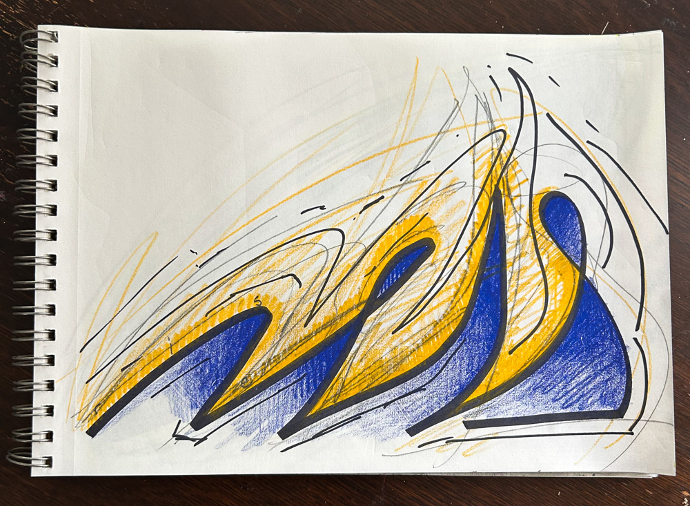 RIse, Colored pencil, sharpie and graphite on paper, 2026