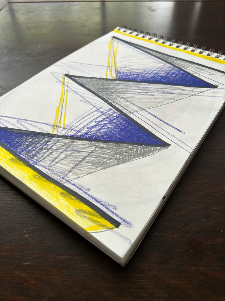 Lift, Colored pencil, sharpie and graphite on paper, 2026