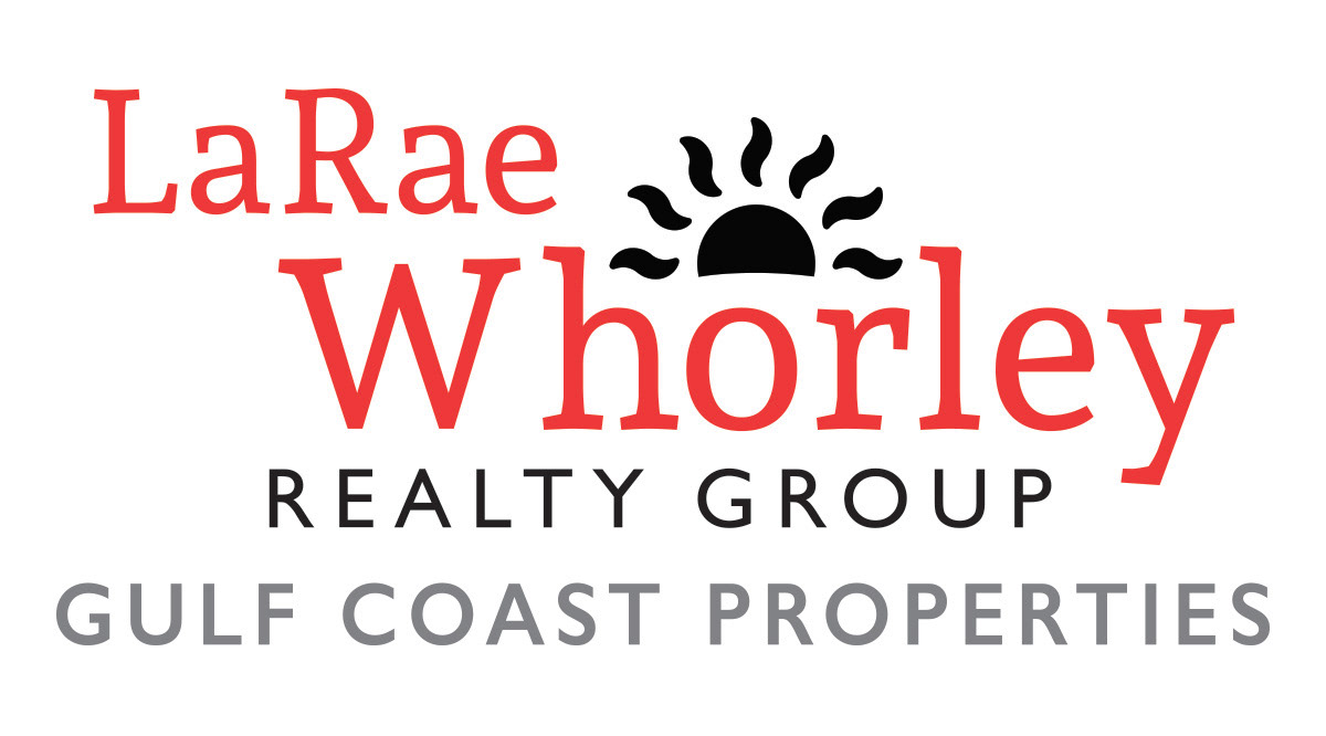 Identity for LaRae Whorley Realty Group Gulf Coast Properties, an idependent real estate company based in The Woodlands, TX.