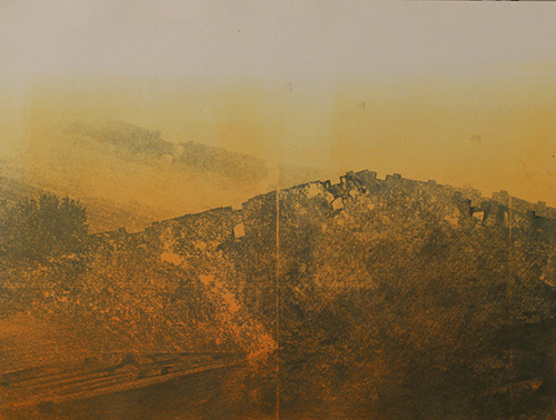 "Site XLI," Paper lithography, monotype, and graphite, 10.75 x 14.125 in., 2018
