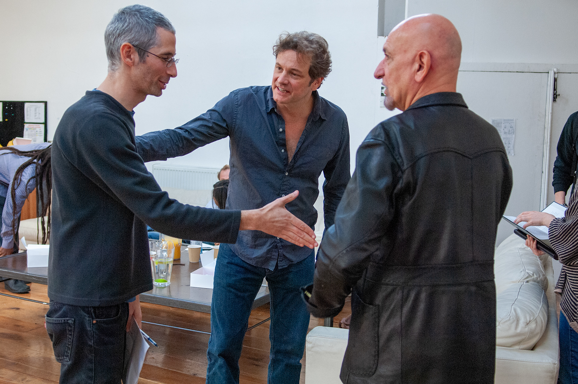 Anthony Arnove​​​​​​​ with Sir Ben Kingsley and Colin Firth