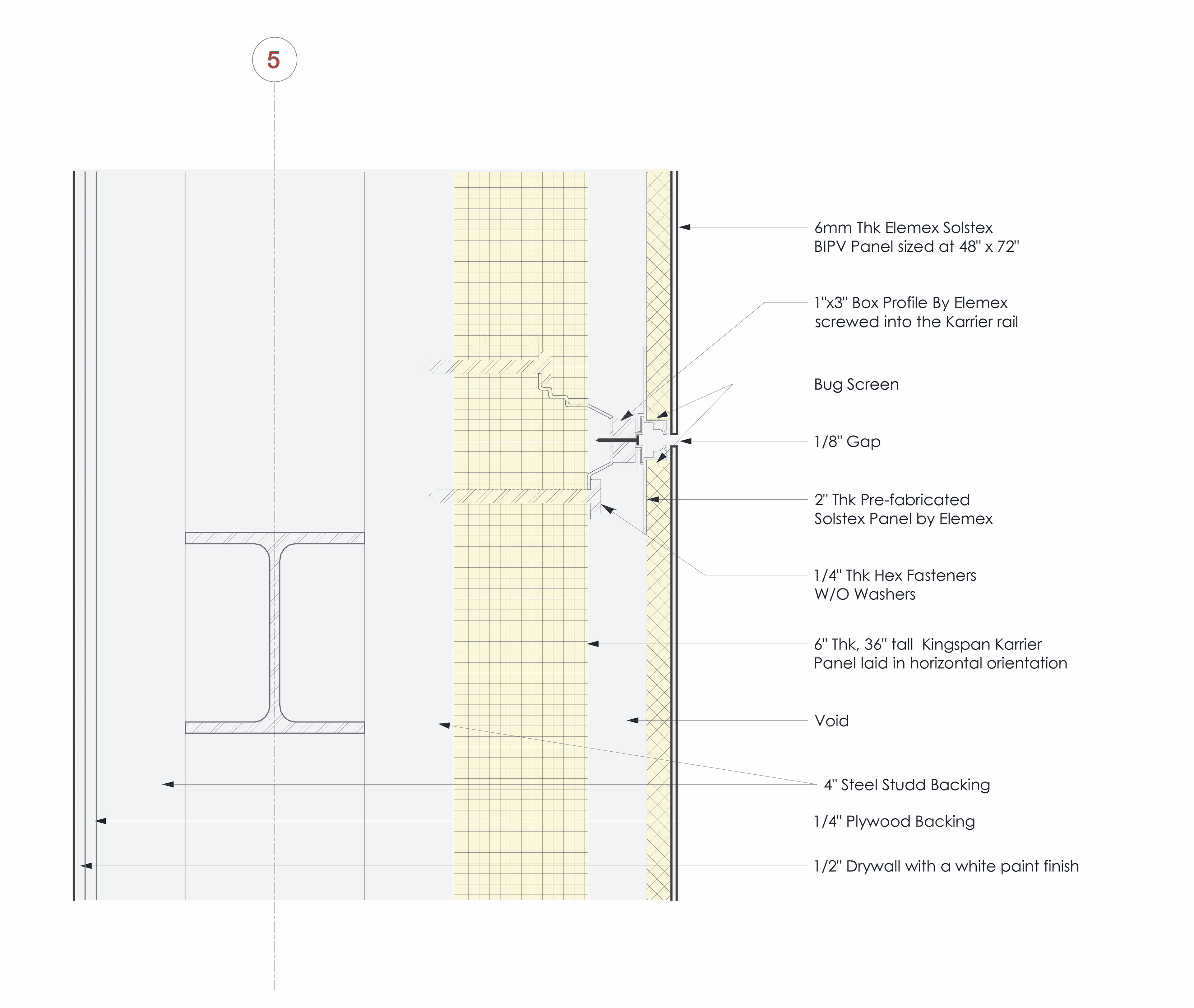Section: BIPV Panels Typical Joinery Detail