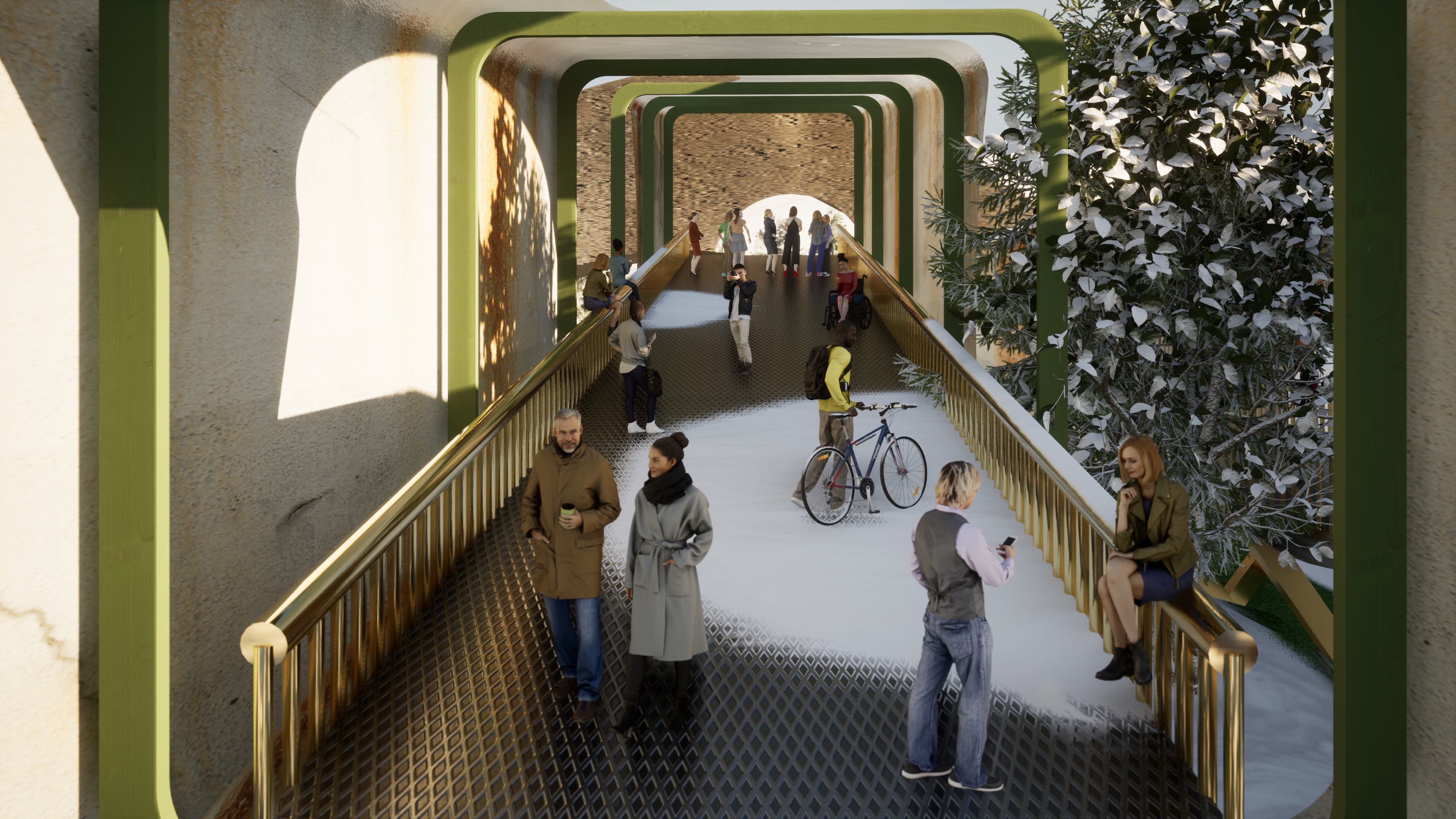 Winter Daylit Interior corridor view