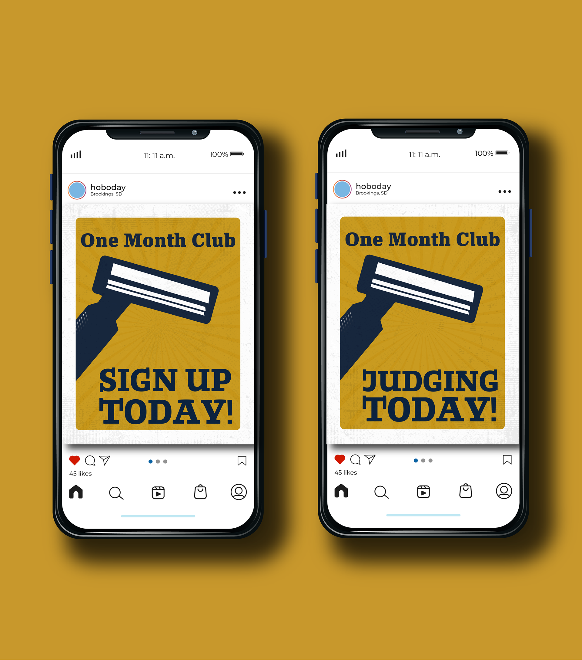 One Month Club Social Posters