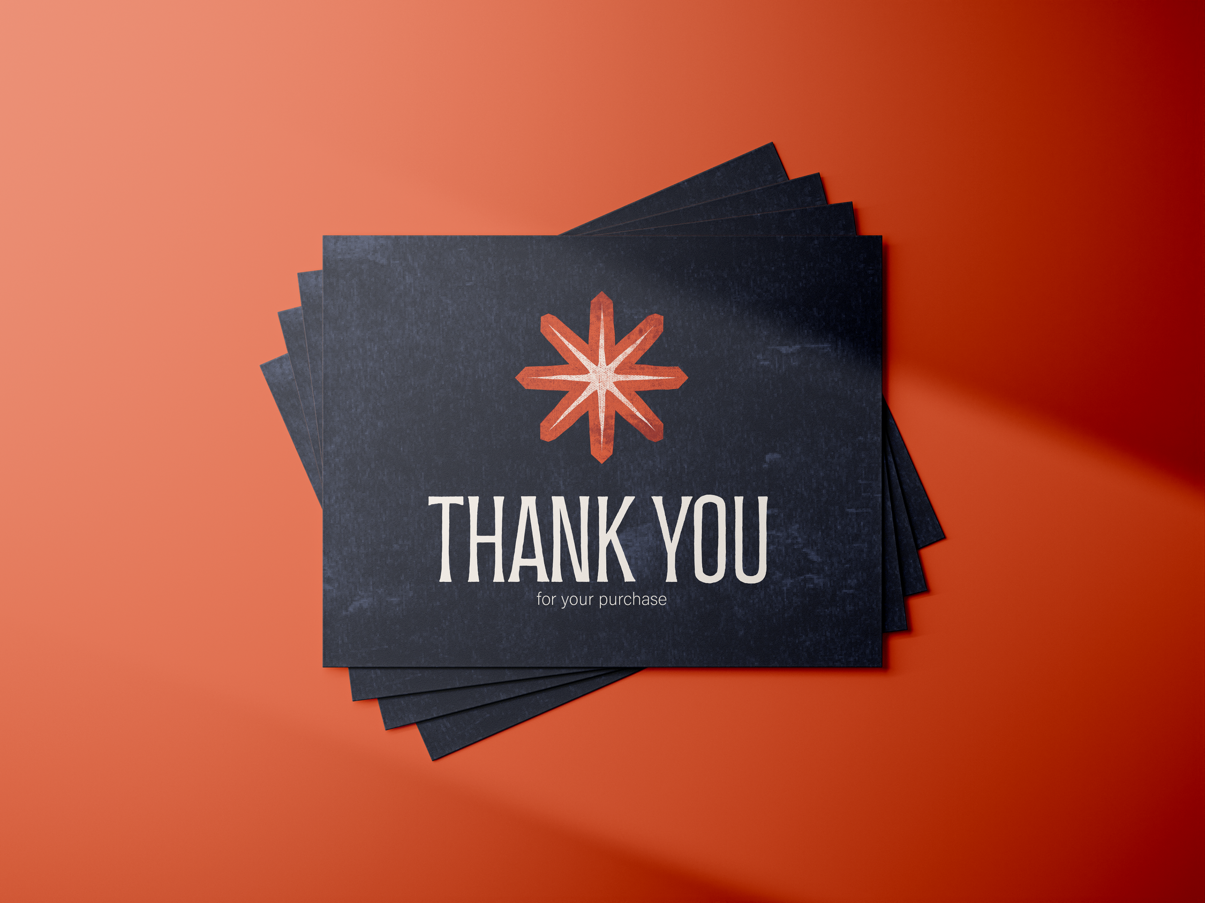 Thank Cards given to customers after their purchase