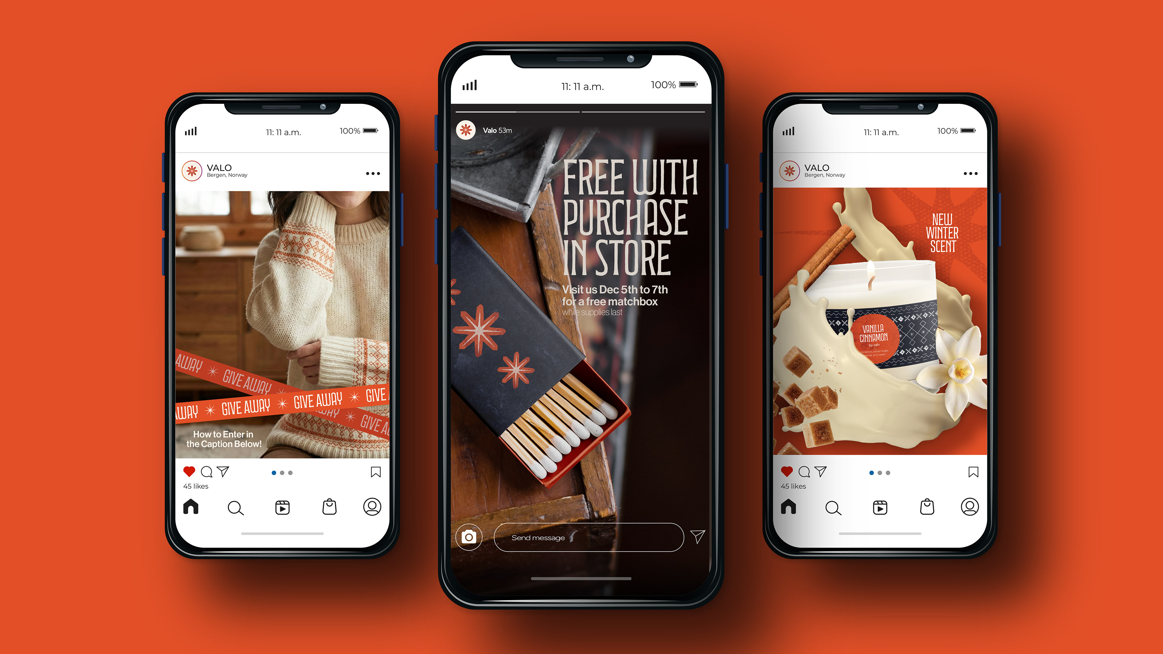 Social Media Content including two Instagram posts and story