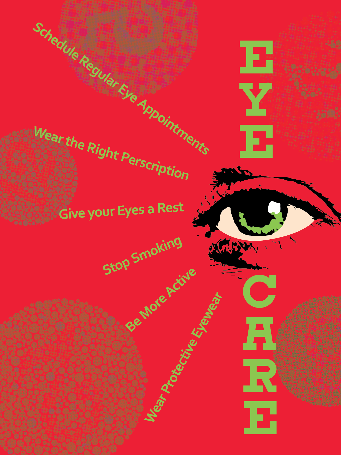 Eye Care Poster with Eye Care Tips using the Radial System