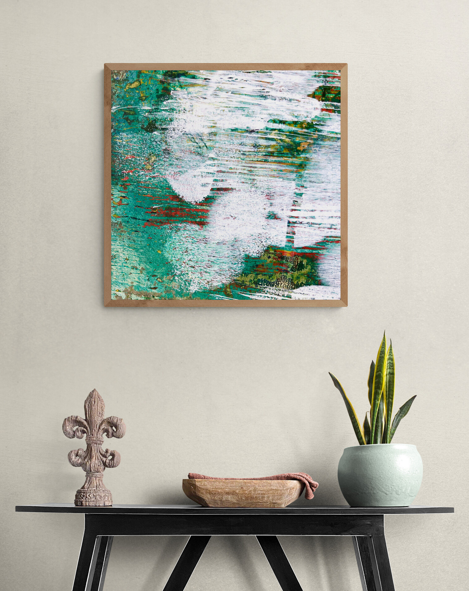 Julia Wright Crosara, "Reflection No. 2," mixed media on panel