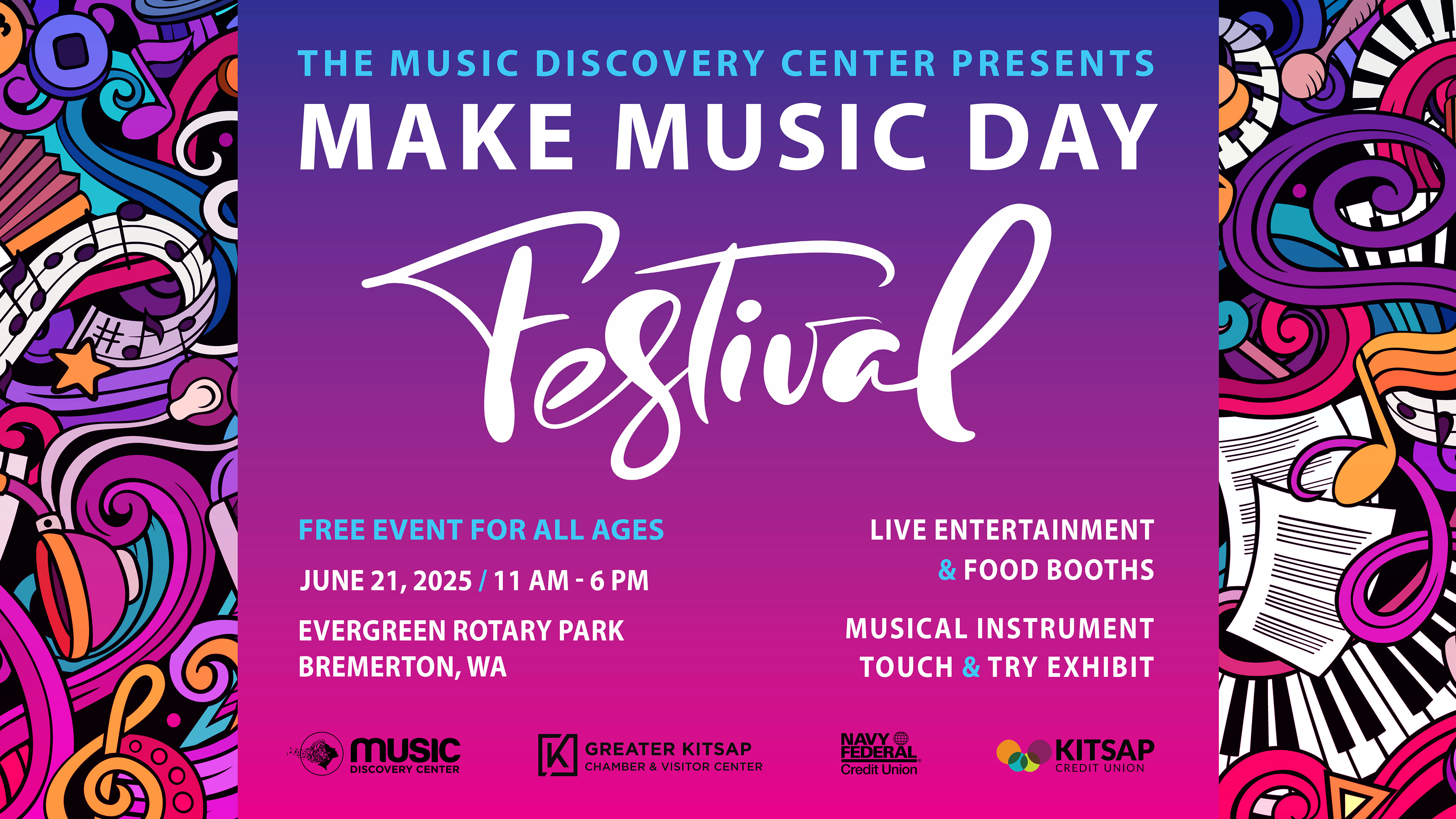 Make Music Day graphics featured across the Washington State Ferries system