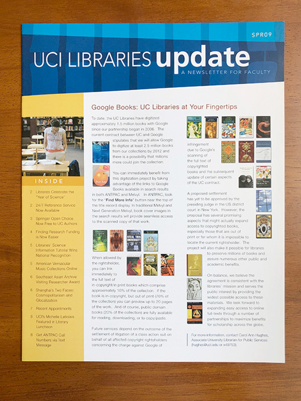 Quarterly newsletter for UC Irvine faculty members