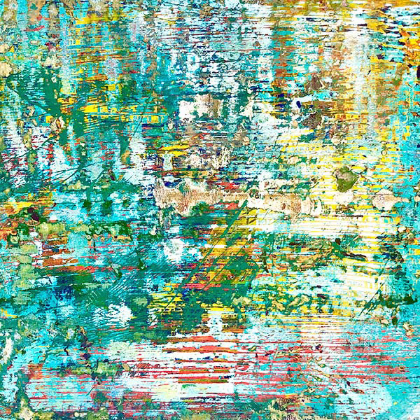 Julia Wright Crosara, "Reflection," mixed media on panel