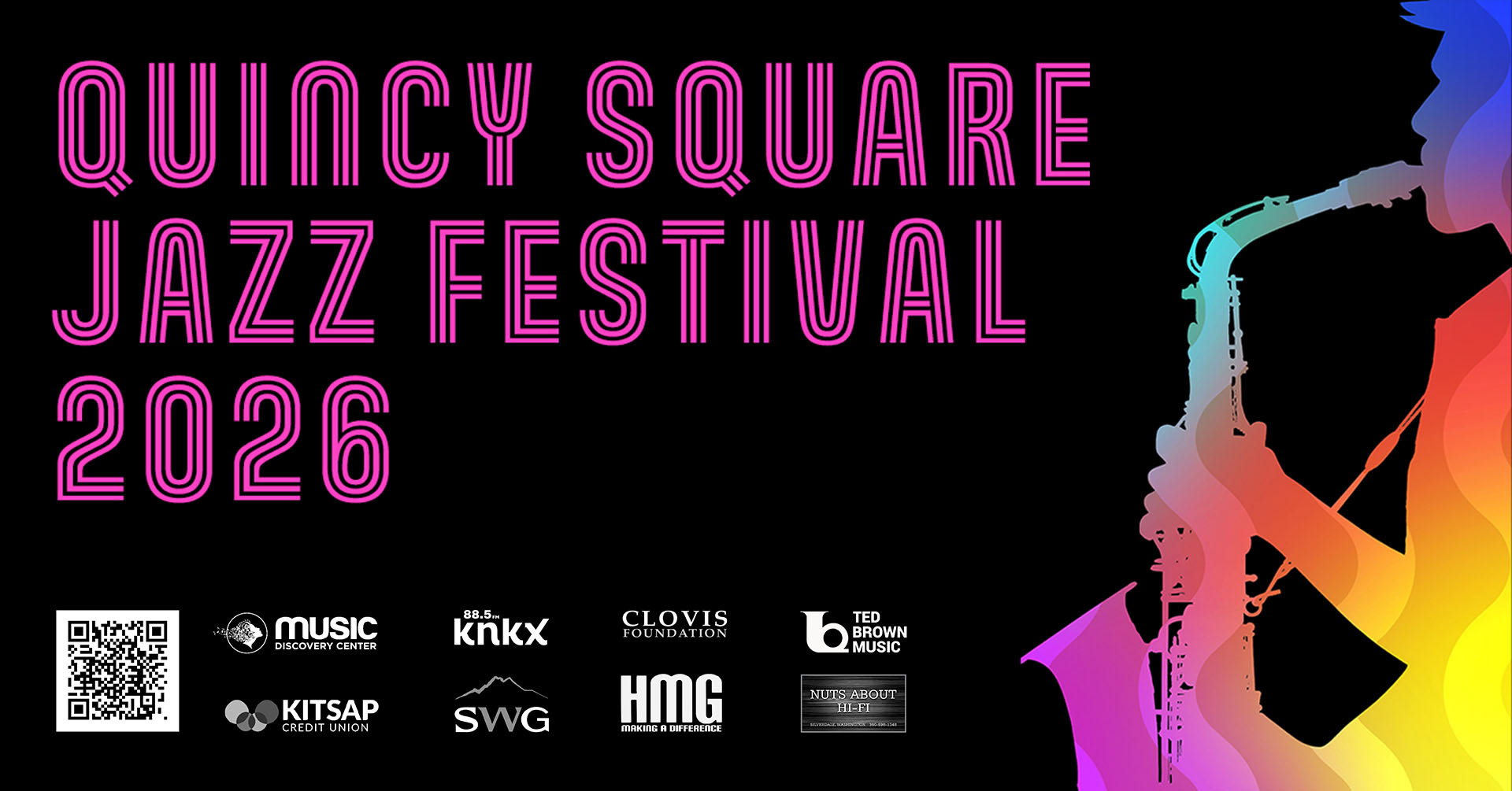 Social media graphic for the 2026 Quincy Square Jazz Festival