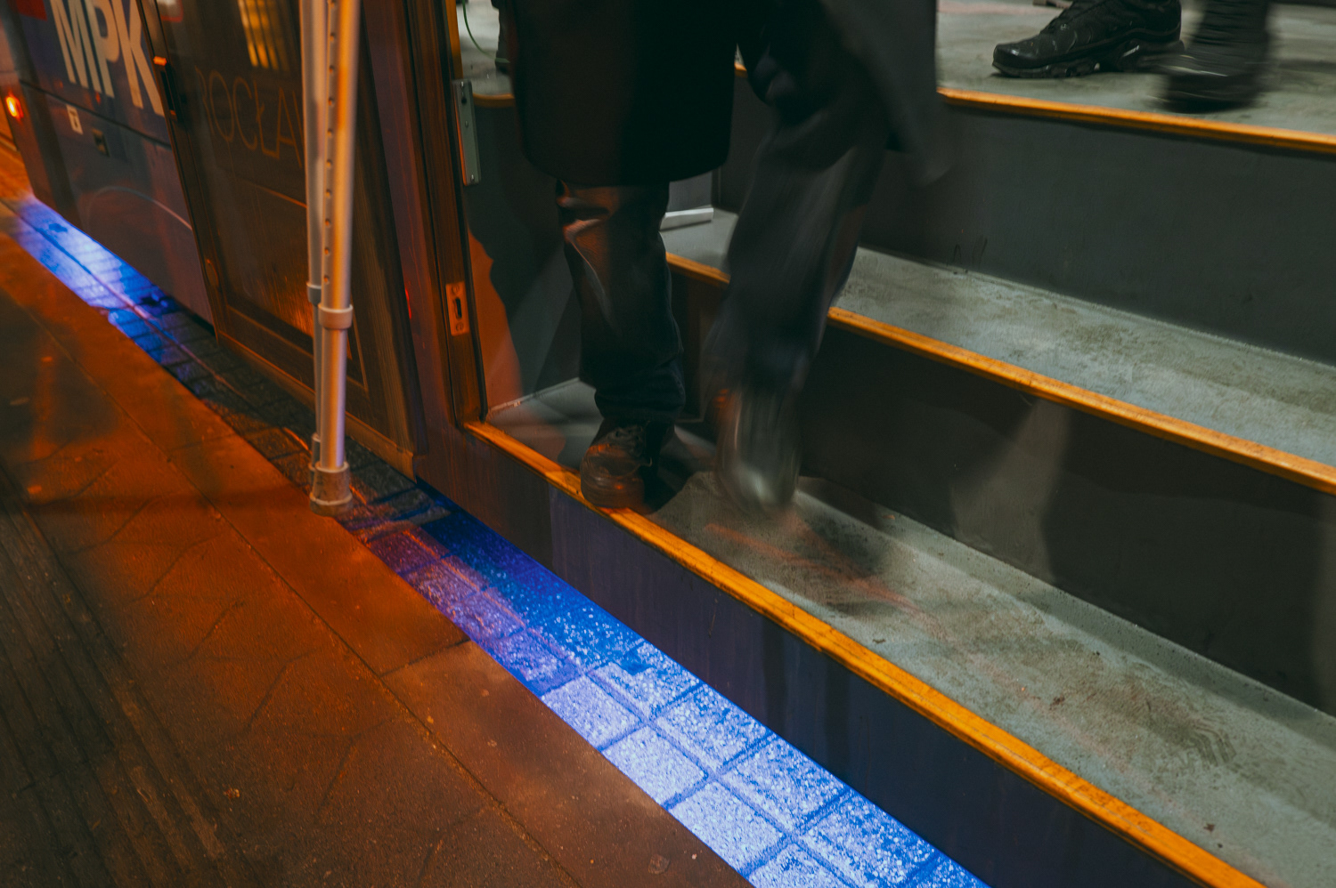 Tram doors opening in the city, from the project Urban Anatomy
