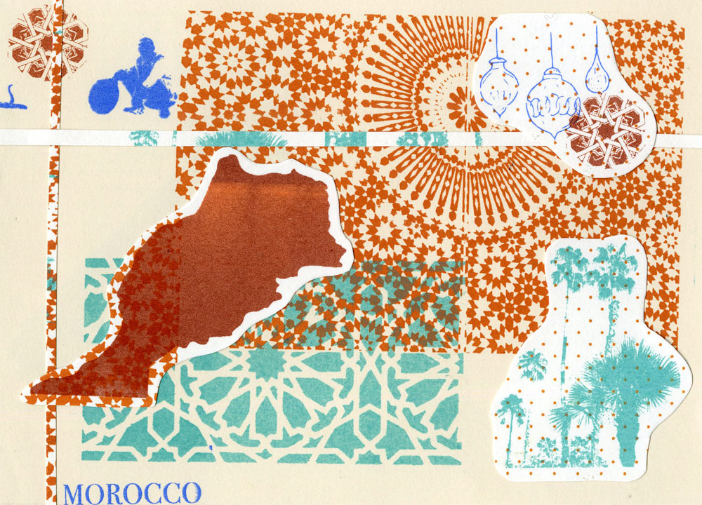 Silk screen printed collage