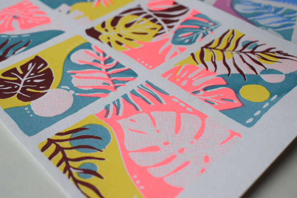 4 colour silk screen print.
