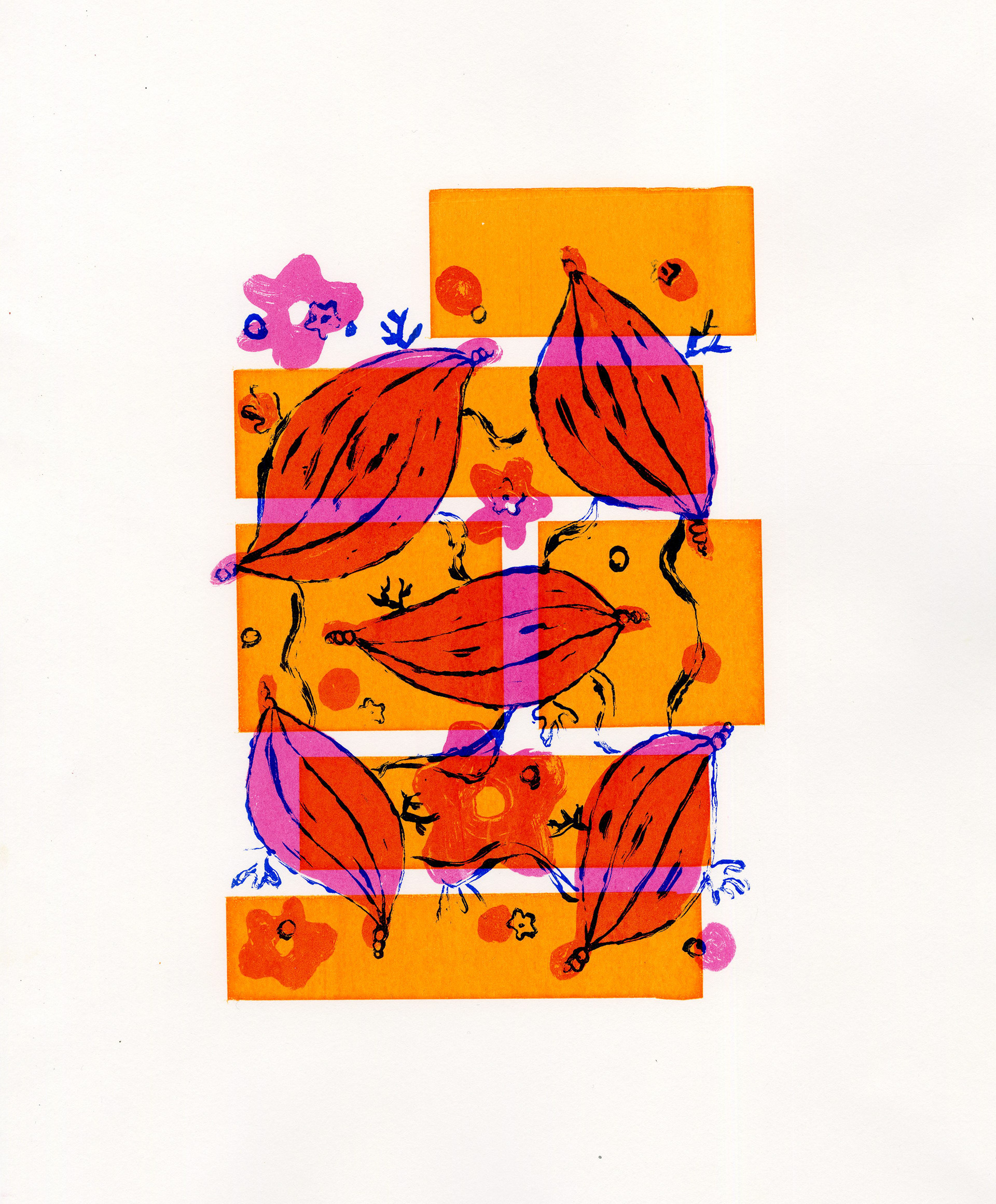 3 colour silk screen print