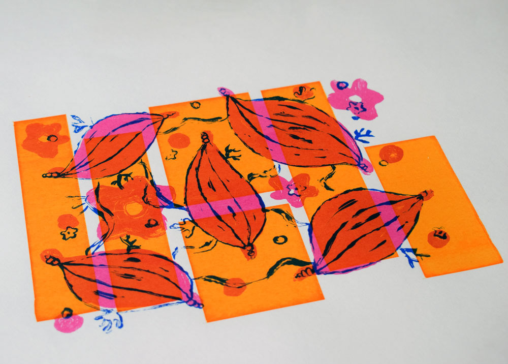 3 colour silk screen print